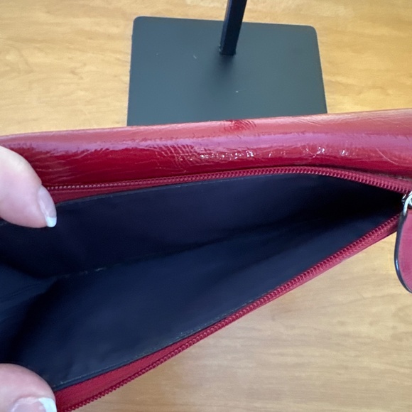 Coach Red Patent Leather silver lock wallet - Picture 6 of 12